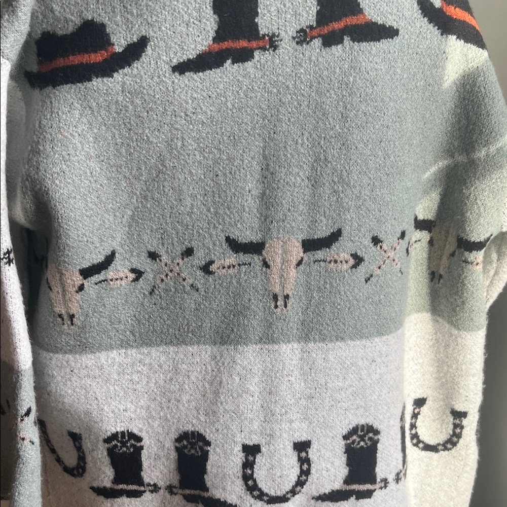 Zara Multicolor Fringed Sweater/Coat - Picture 7 of 8